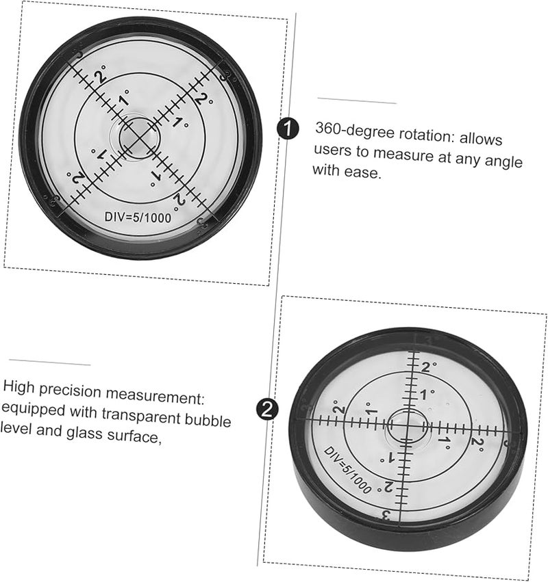 أداة مستوى فقاعة دقيقة صغيرة من الأكريليك مع مقياس لتجديد المنازل والبناء - Image 4
