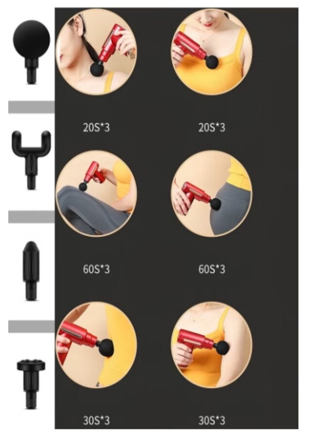 إسكدنيا مسدس تدليك صغير لقرع الأنسجة العميقة، مسدس تدليك العضلات مع 6 سرعات جهاز تدليك، جهاز تدليك كهربائي محمول فائق الهدوء لتخفيف آلام الرقبة والظهر - Image 5
