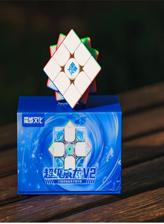 CuberSpeed مكعب كيوبرسبيد مويو سوبر وي لونغ 3x3 V2 (20 كرة مغناطيسية + ماغليف + UV) مكعب سرعة علمي 3x3 مكعب سرعة غير ملصق ومغلف بـ UV - Image 1