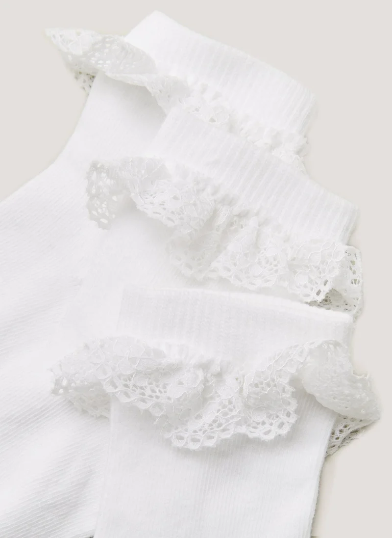 Matalan 3 Pack White Frill Baby Socks
