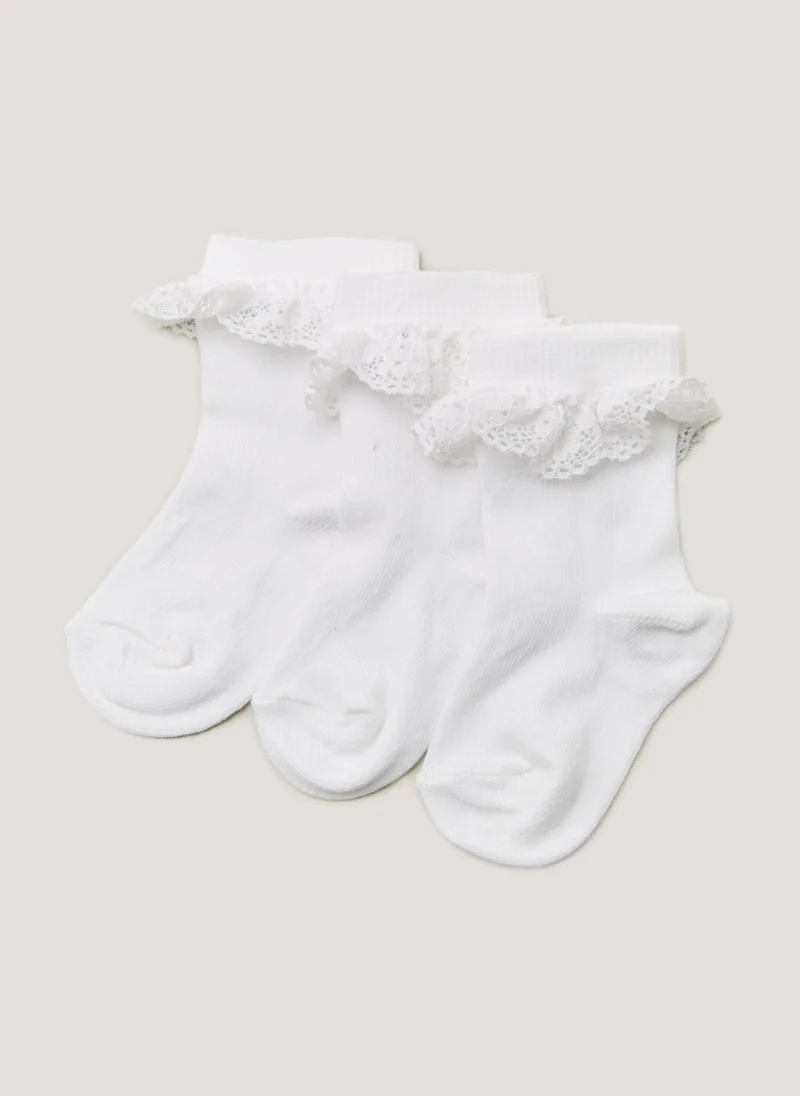 Matalan 3 Pack White Frill Baby Socks