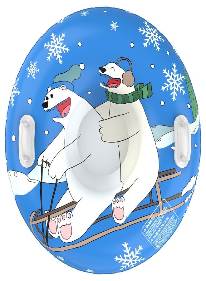 Frueydo Inflatable Snow Tube Sled with Premium Canvas Cover Heavy Duty for Kids Adults,Towable Snow Sled Thickened Bottom Winter Gift Outdoor Fun Toys for Boys Girls (Polar Bear-36) - Image 1