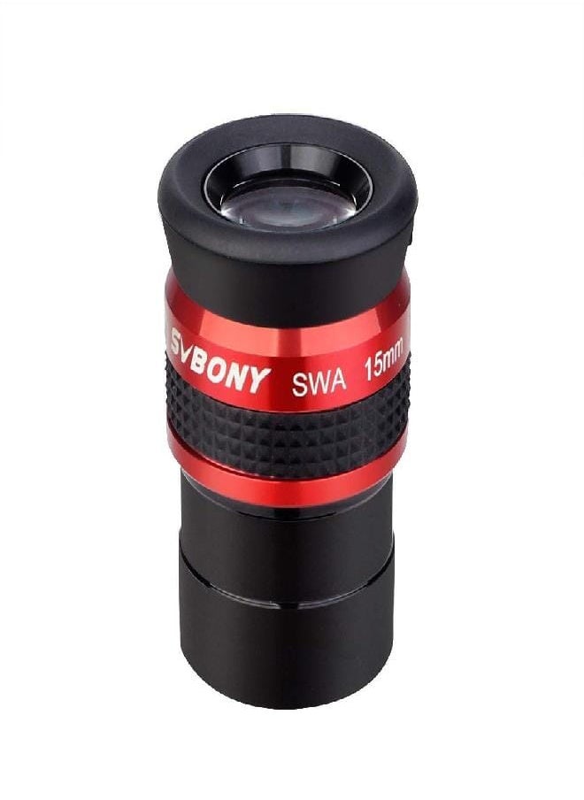 SVBONY SV154 Telescope Eyepiece 1.25 inch SWA 70 Degree 15mm Super Wide Angle Telescope Accessory with Twist Up Eyecups  - Image 1