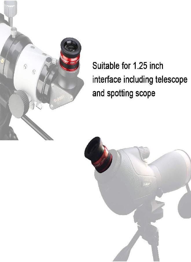 SVBONY SV154 Telescope Eyepiece 1.25 inch SWA 70 Degree 15mm Super Wide Angle Telescope Accessory with Twist Up Eyecups  - Image 4