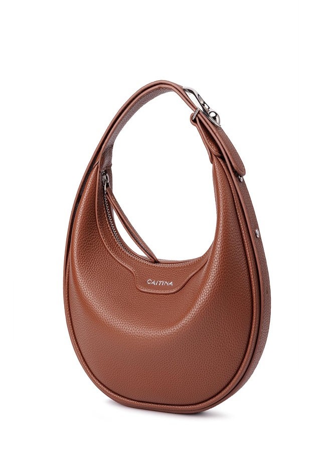 Caitina Shoulder Bag for Women Trendy Crescent Bags Women's Shoulder Handbags Tote Bag Shoulder Purse with Adjustable Straps, Croissant Brown, 7.87 x 11.81 x 2.36 inches - Image 1