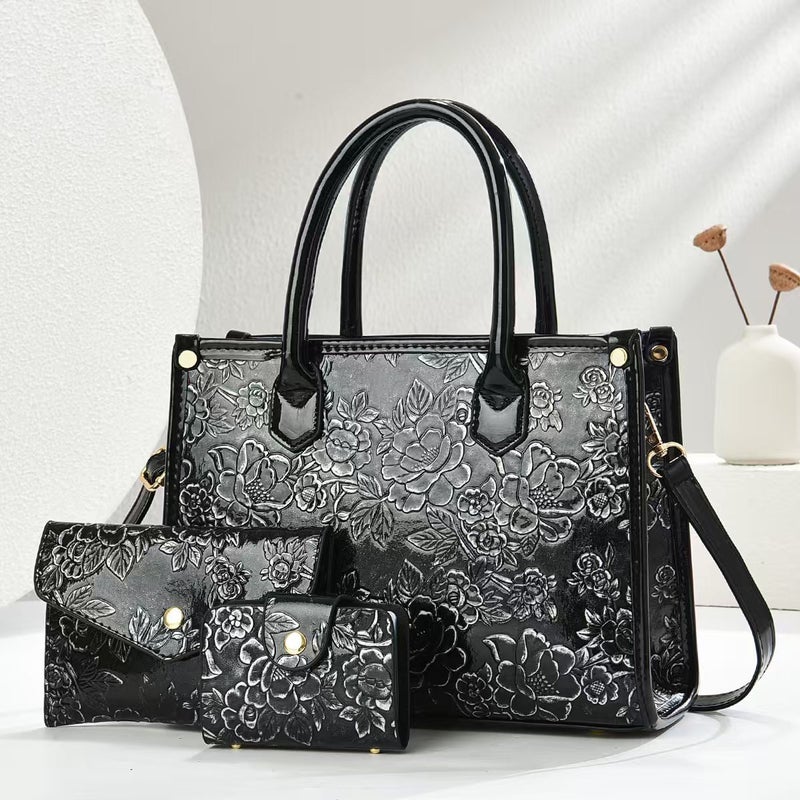 National Trend Women'S Bag Large Capacity Casual Commuting Portable Bucket Bag Trendy Embossed Elegant Shoulder Bag - Image 2