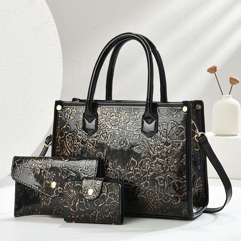National Trend Women'S Bag Large Capacity Casual Commuting Portable Bucket Bag Trendy Embossed Elegant Shoulder Bag - Image 5