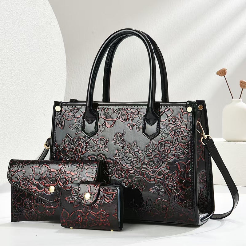 National Trend Women'S Bag Large Capacity Casual Commuting Portable Bucket Bag Trendy Embossed Elegant Shoulder Bag - Image 3