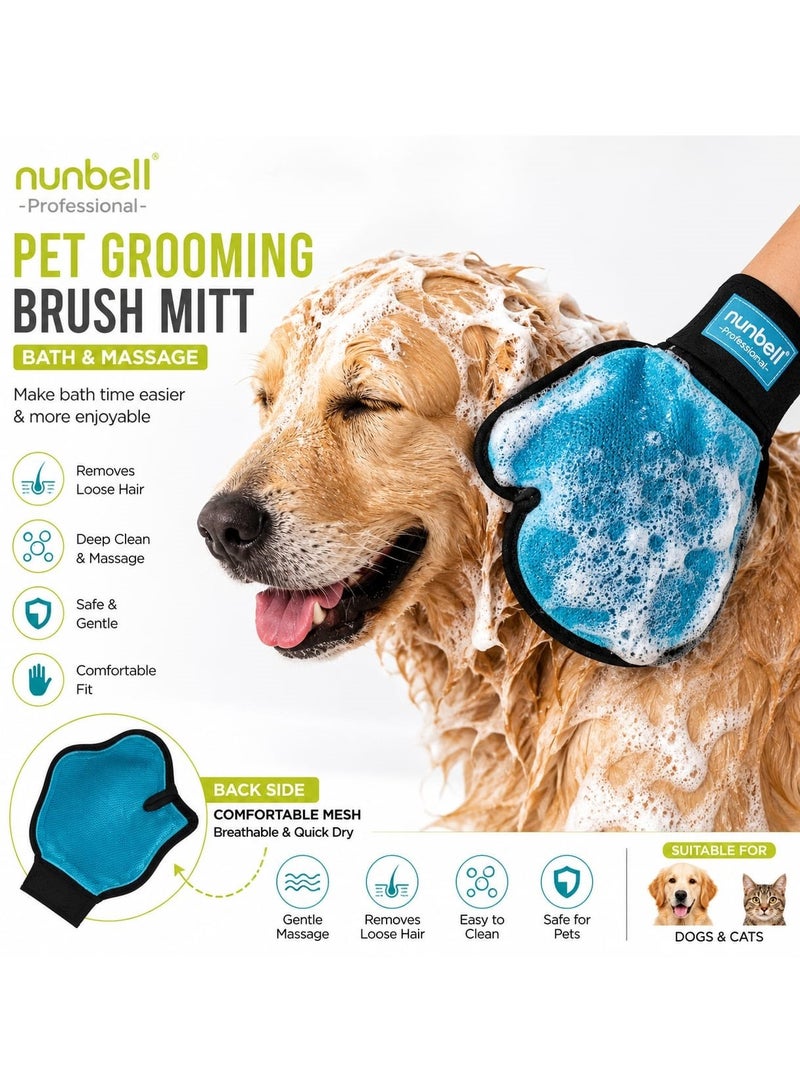 Nunbell 🐾 Pet Grooming & Bath Brush Glove | Silicone Deshedding, Massage & Bath Mitt for Dogs & Cats – Reusable & Easy to Clean ✨ - Image 2