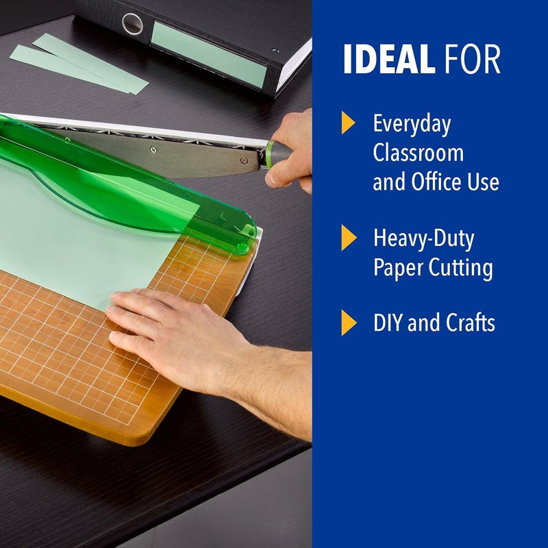 Westcott 12-Inch CarboTitanium Wood Base Guillotine Paper Cutter with 30 Sheet Capacity - Image 4