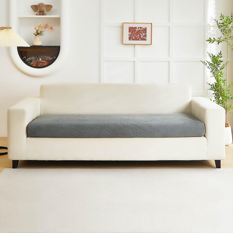 Disayu Couch Covers for 3 Cushion Sofa Pet Friendly Couch Cushion Covers Universal Sofa Covers Washable Stretch Slipcovers for Sectional Sofa Texture GrayLarge Triple Seat Cover - Image 2