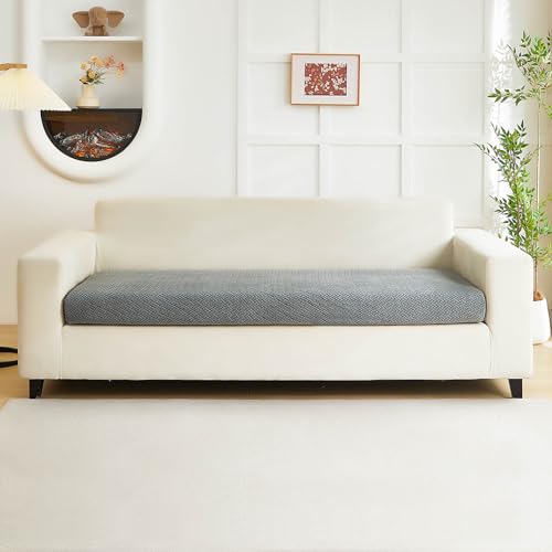 Disayu Couch Covers for 3 Cushion Sofa Pet Friendly Couch Cushion Covers Universal Sofa Covers Washable Stretch Slipcovers for Sectional Sofa Texture GrayLarge Triple Seat Cover - Image 1