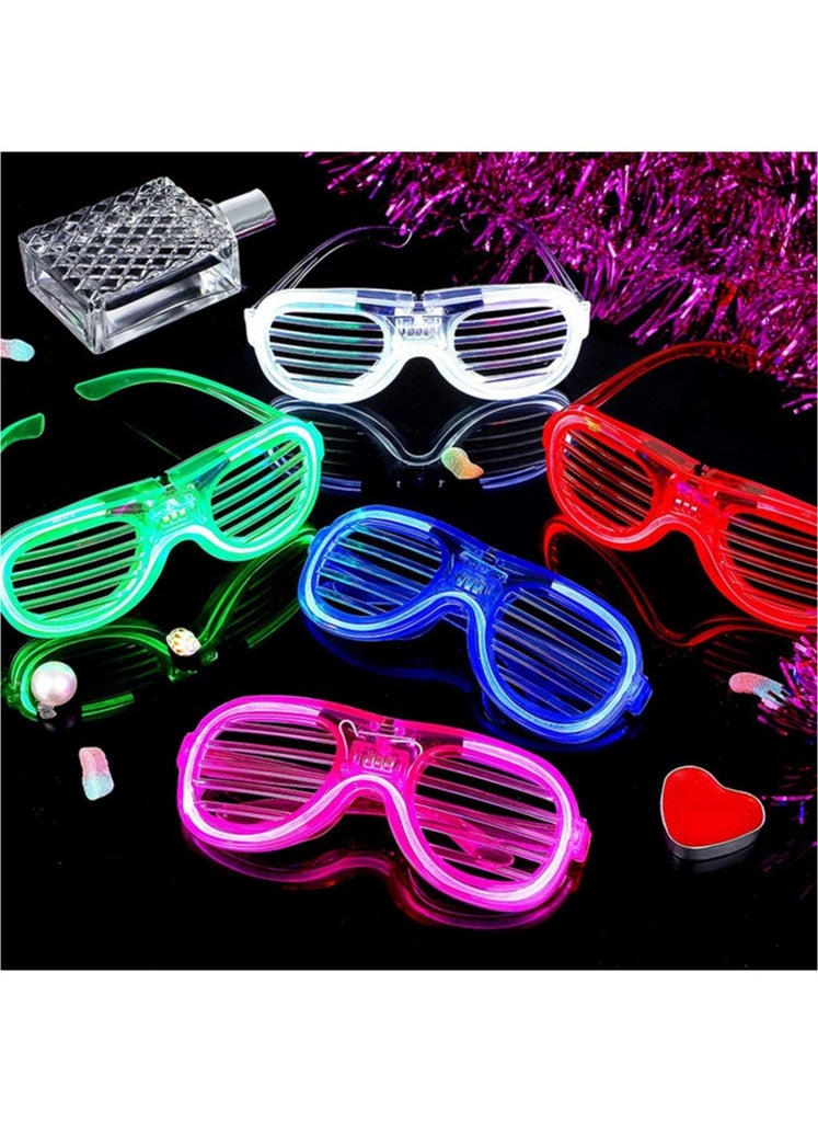 Captaintech Party Eyeglasses 5pcs Funny LED Sunglasses Glow in The Dark Eyewear for Holiday Party Favors Gift Assorted Color Flashing Light fit Concert Birthday  - Image 1