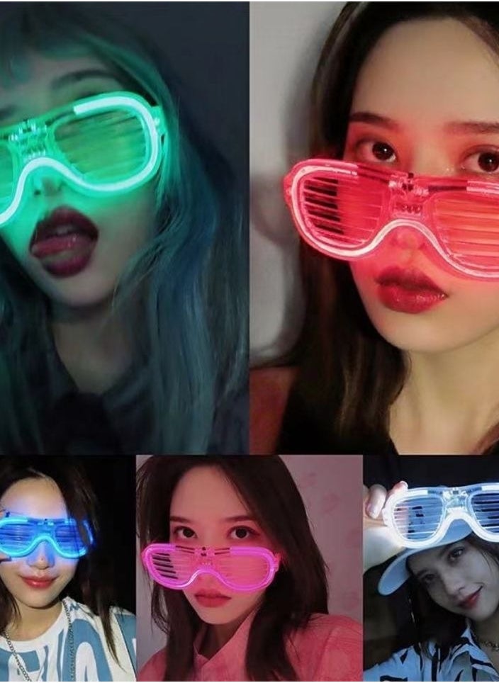 Captaintech Party Eyeglasses 5pcs Funny LED Sunglasses Glow in The Dark Eyewear for Holiday Party Favors Gift Assorted Color Flashing Light fit Concert Birthday  - Image 3
