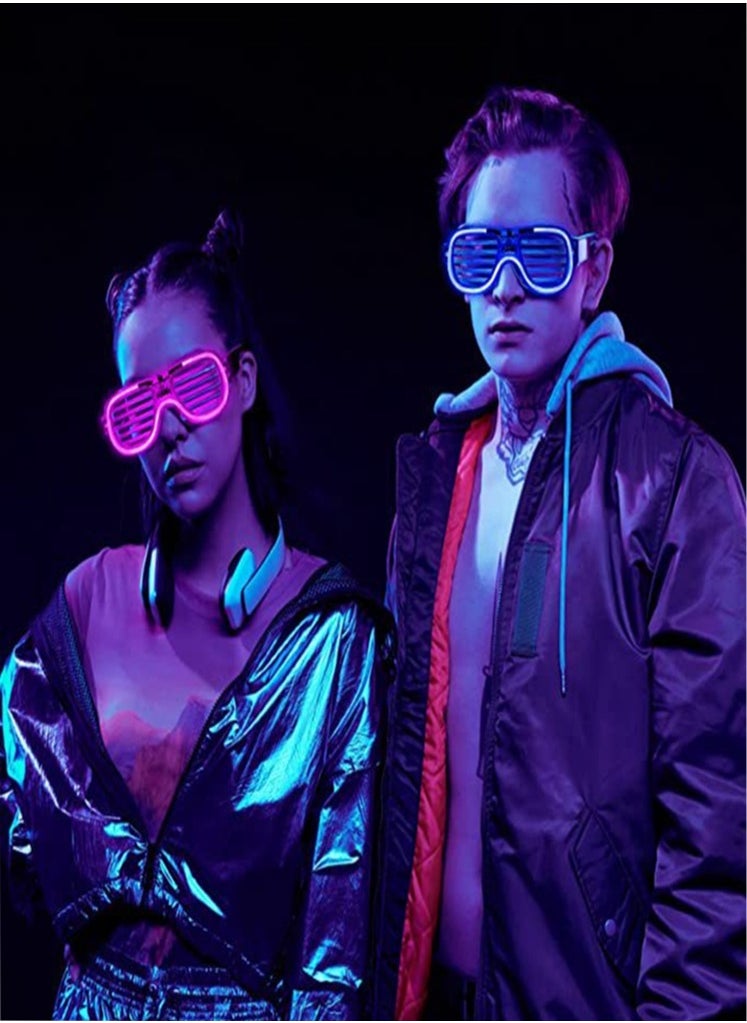 Captaintech Party Eyeglasses 5pcs Funny LED Sunglasses Glow in The Dark Eyewear for Holiday Party Favors Gift Assorted Color Flashing Light fit Concert Birthday  - Image 4