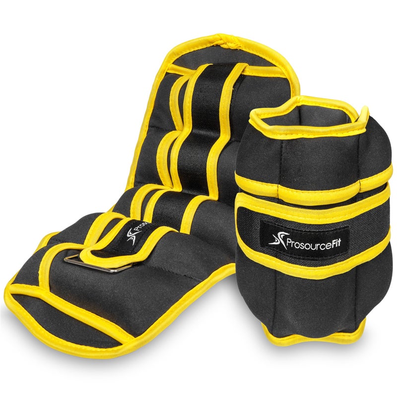 ProsourceFit Ankle Wrist and Arm Leg Weights Set of 2 Adjustable Strap 1 lb5 lb Adjustable Weight 15 lb 10 lb 7 lb for Men and Women
