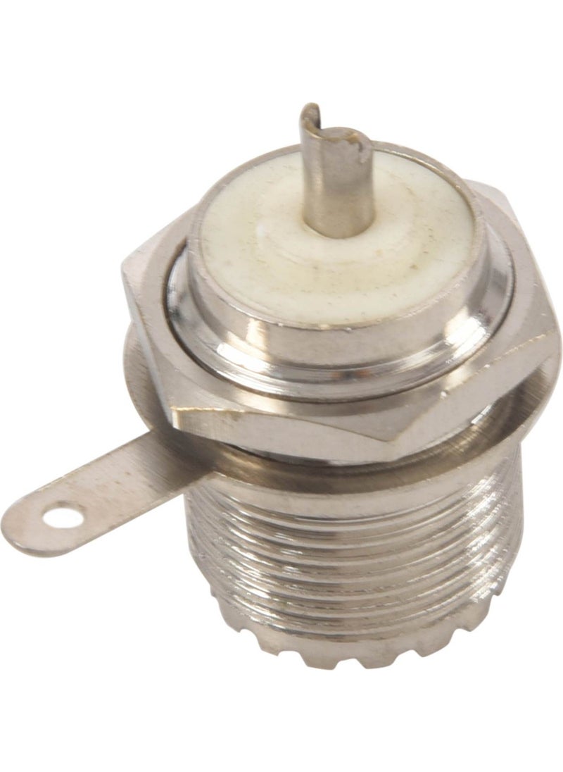 Guangdong Spirit Sriwen UHF Female SO239 Jack Bulkhead Solder Panel Mount Rf Straight Connector, Silver  - Image 2