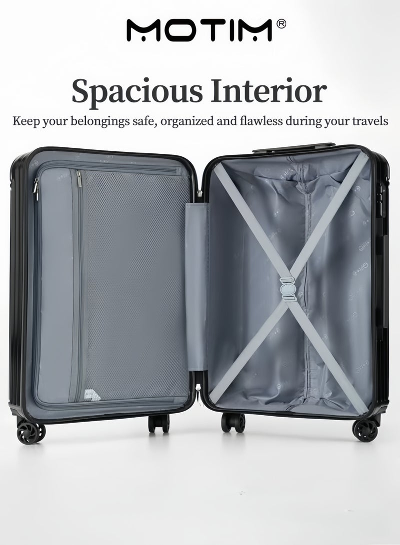 موتيم حقيبة سفر صلبة خفيفة الوزن مصنوعة من مادة ABS مع 4 عجلات دوارة هادئة - Image 4