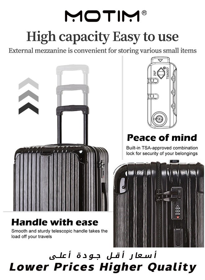 Motim - Lightweight Hard Case Luggage ABS Carry On Suitcase With 4 Quite Spinner Wheels - Image 1
