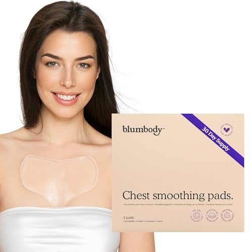 BLUMBODY Chest Wrinkle Pads – Anti-Wrinkle Silicone Patches Skin Firming, Smoothing – Reusable Overnight Chest Pads – Anti-Aging Crepe Erase Pad – Neck, Décolleté (1-Month Supply) - Image 1