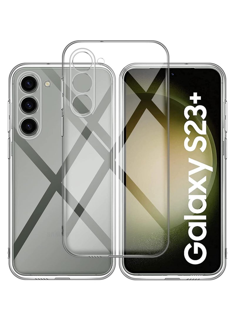 Samsung Galaxy S23 Plus Clear Case Soft Flexible Silicone TPU Shockproof Transparent Rubber Back Cover Compatible for Samsung Galaxy S23 Plus - Image 1