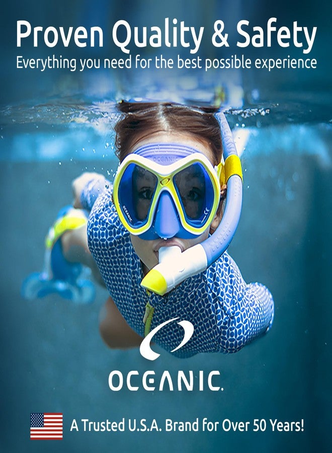 أوشانيك طقم غطس للأطفال من أوشيانيك، للأعمار من 6 إلى 14 عامًا، يتضمن قناعًا وأنبوب تنفس جاف وزعانف - Image 1