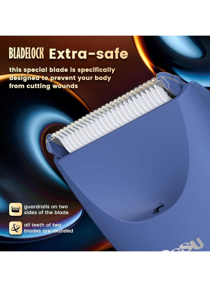 ENSSU Body Hair Trimmer for Men, Waterproof Pubic & Groin Hair Trimmer with Skin-Safe Ceramic , Electric Trimmer for Chest & Beard, LCD Display, Recharge Dock - Image 2