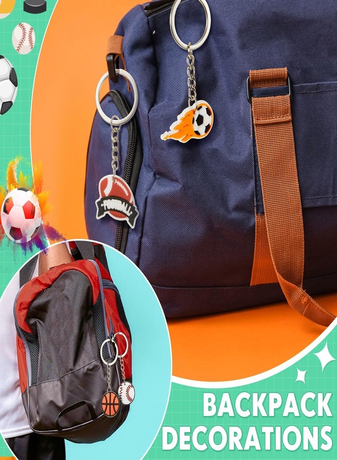 باتيير مجموعة باتيير من 36 سلسلة مفاتيح رياضية، هدايا حفلات بالجملة، سلاسل مفاتيح على شكل كرة رياضية، هدايا أعياد ميلاد، كرة قدم، بيسبول، كرة قدم أمريكية، سلسلة مفاتيح لحقيبة الظهر، جوائز مدرسية، حشوات لأكياس الهدايا، لوازم تزيين الحفلات - Image 4