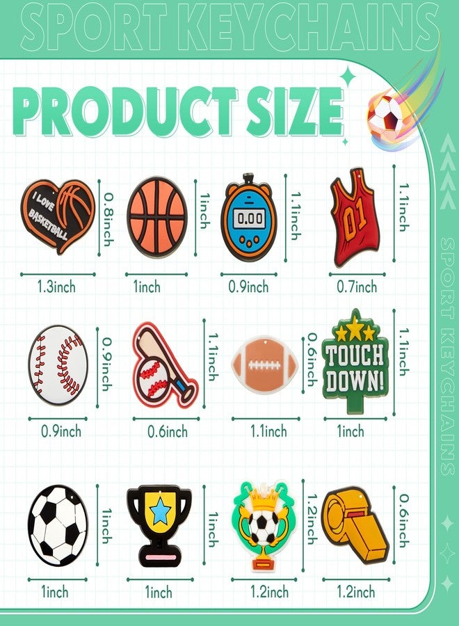 باتيير مجموعة باتيير من 36 سلسلة مفاتيح رياضية، هدايا حفلات بالجملة، سلاسل مفاتيح على شكل كرة رياضية، هدايا أعياد ميلاد، كرة قدم، بيسبول، كرة قدم أمريكية، سلسلة مفاتيح لحقيبة الظهر، جوائز مدرسية، حشوات لأكياس الهدايا، لوازم تزيين الحفلات - Image 2