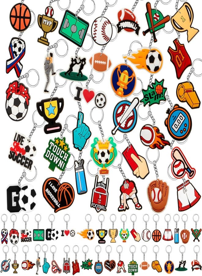 باتيير مجموعة باتيير من 36 سلسلة مفاتيح رياضية، هدايا حفلات بالجملة، سلاسل مفاتيح على شكل كرة رياضية، هدايا أعياد ميلاد، كرة قدم، بيسبول، كرة قدم أمريكية، سلسلة مفاتيح لحقيبة الظهر، جوائز مدرسية، حشوات لأكياس الهدايا، لوازم تزيين الحفلات - Image 1