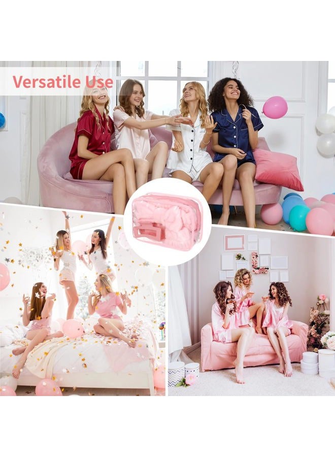 Homaisson 6 Sets Sleepover Party Supplies, Spa Set with Plush Sleep Eye Mask, Headband, Hair Clip, Socks, Bag for Girls Women Slumber Spa Birthday Pajama Gifts, Pink - Image 5