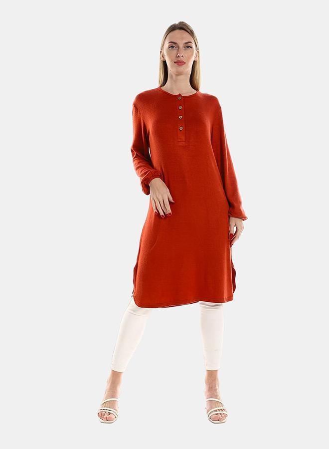 kady Jamila Women Regular Fit Knitted Pattern Tunic With Elastic Cuffs - Image 1