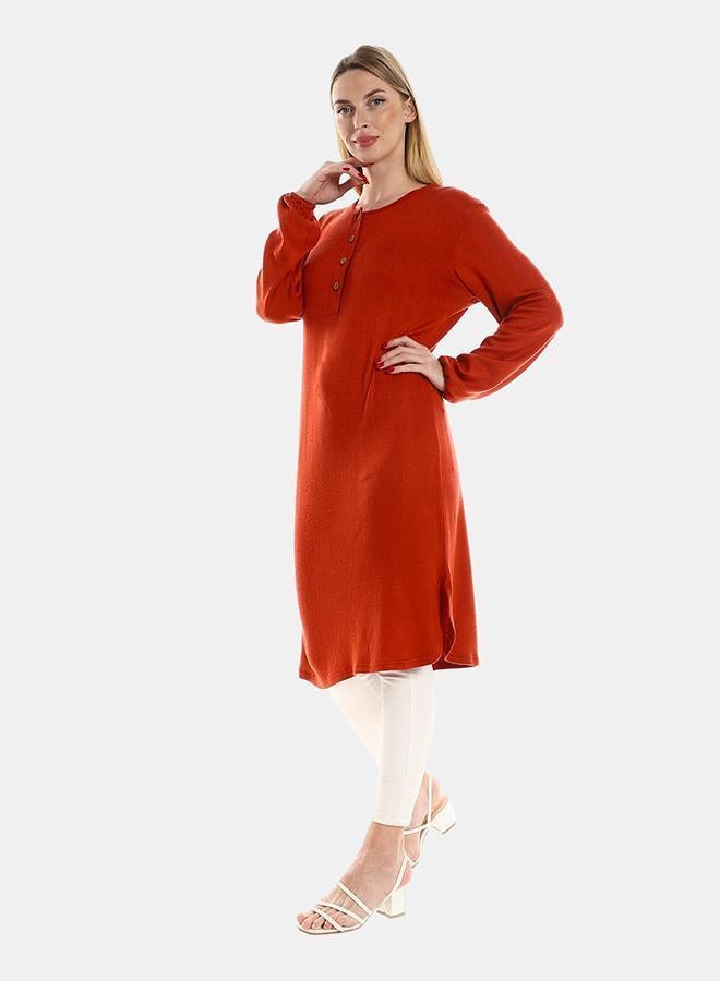 kady Jamila Women Regular Fit Knitted Pattern Tunic With Elastic Cuffs - Image 2