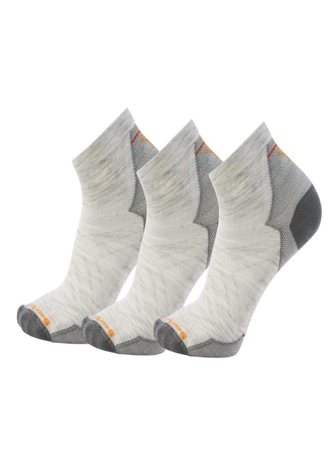 Smartwool Men's Run Zero Cushion Ankle Socks Ash-3pk Large