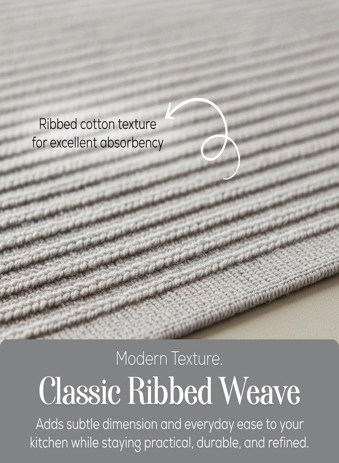 MosJos Cotton Kitchen Hand Towels, Beige and Grey-White Vine Pattern, Ribbed Drying Cloths, 18 x 28 Inches, 4 Pack - Image 3