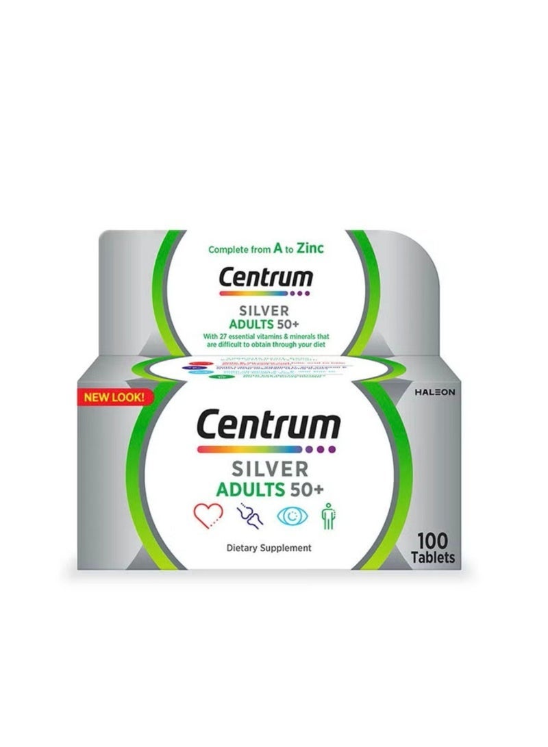 Centrum Silver Adults 50+ Multivitamin Tablets, 100 Count