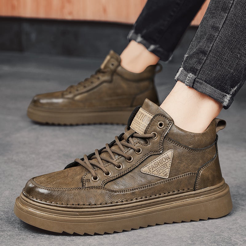 British Style Men'S Shoes Autumn Outdoor Workwear Casual Leather Shoes Retro Low-Top Martin Boots Autumn Men'S Shoes - Image 5