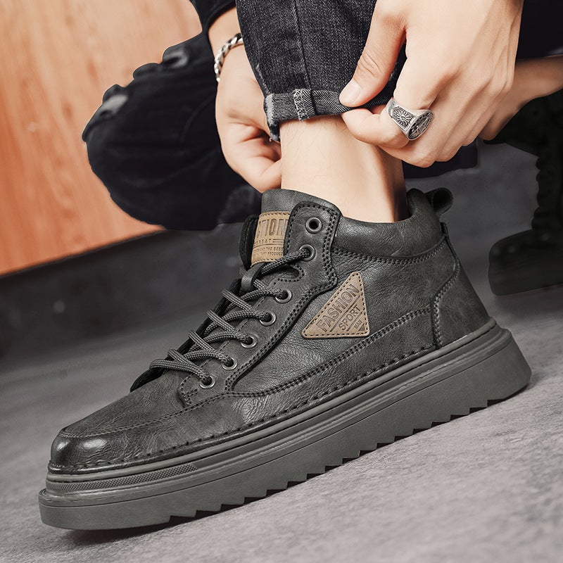 British Style Men'S Shoes Autumn Outdoor Workwear Casual Leather Shoes Retro Low-Top Martin Boots Autumn Men'S Shoes - Image 3