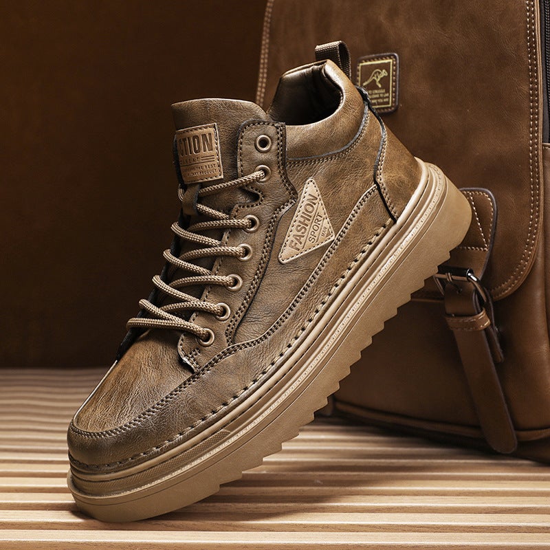 British Style Men'S Shoes Autumn Outdoor Workwear Casual Leather Shoes Retro Low-Top Martin Boots Autumn Men'S Shoes - Image 1
