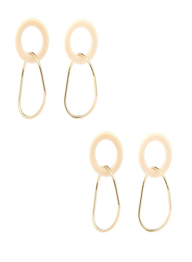 SALTY Pack of 2 Timeless Luxury Gold Earring for Women | Stylish Fashion Jewellery | Accessories for Girls | Minimal Jewelry | Ideal for Gifting | Marriage, Birthday | Gift for Valentine Day - Image 1