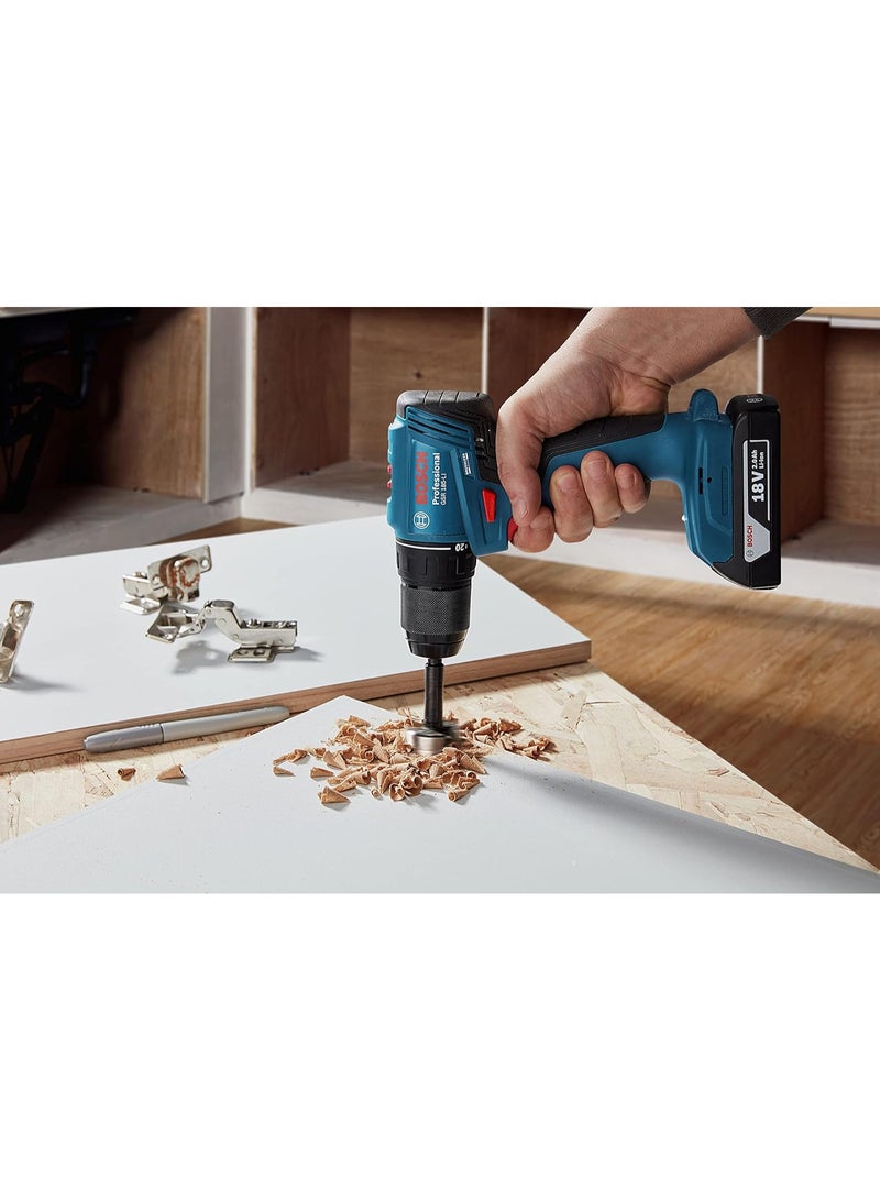BOSCH GSR 185-LI 18V مثقاب ومفك براغي لاسلكي 06019K30L0، آلة مثقاب احترافية بدون فرش مع بطاريتين 2 x 2.0Ah Li-Ion، شاحن وحقيبة حمل للاستخدام في الخشب والمعدن وتركيب البراغي والأعمال اليدوية - Image 2
