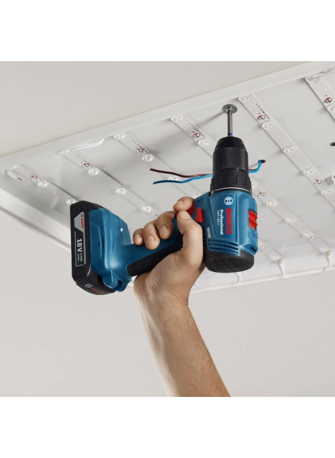 BOSCH GSR 185-LI 18V مثقاب ومفك براغي لاسلكي 06019K30L0، آلة مثقاب احترافية بدون فرش مع بطاريتين 2 x 2.0Ah Li-Ion، شاحن وحقيبة حمل للاستخدام في الخشب والمعدن وتركيب البراغي والأعمال اليدوية - Image 4
