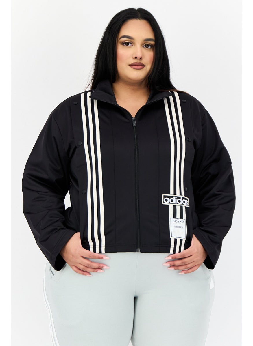 adidas Originals Women Sportswear Fit Long Sleeves Running Track Jacket, Black  - Image 1