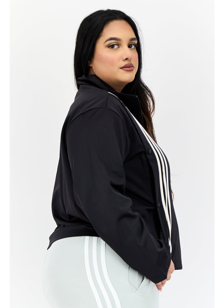 adidas Originals Women Sportswear Fit Long Sleeves Running Track Jacket, Black  - Image 2