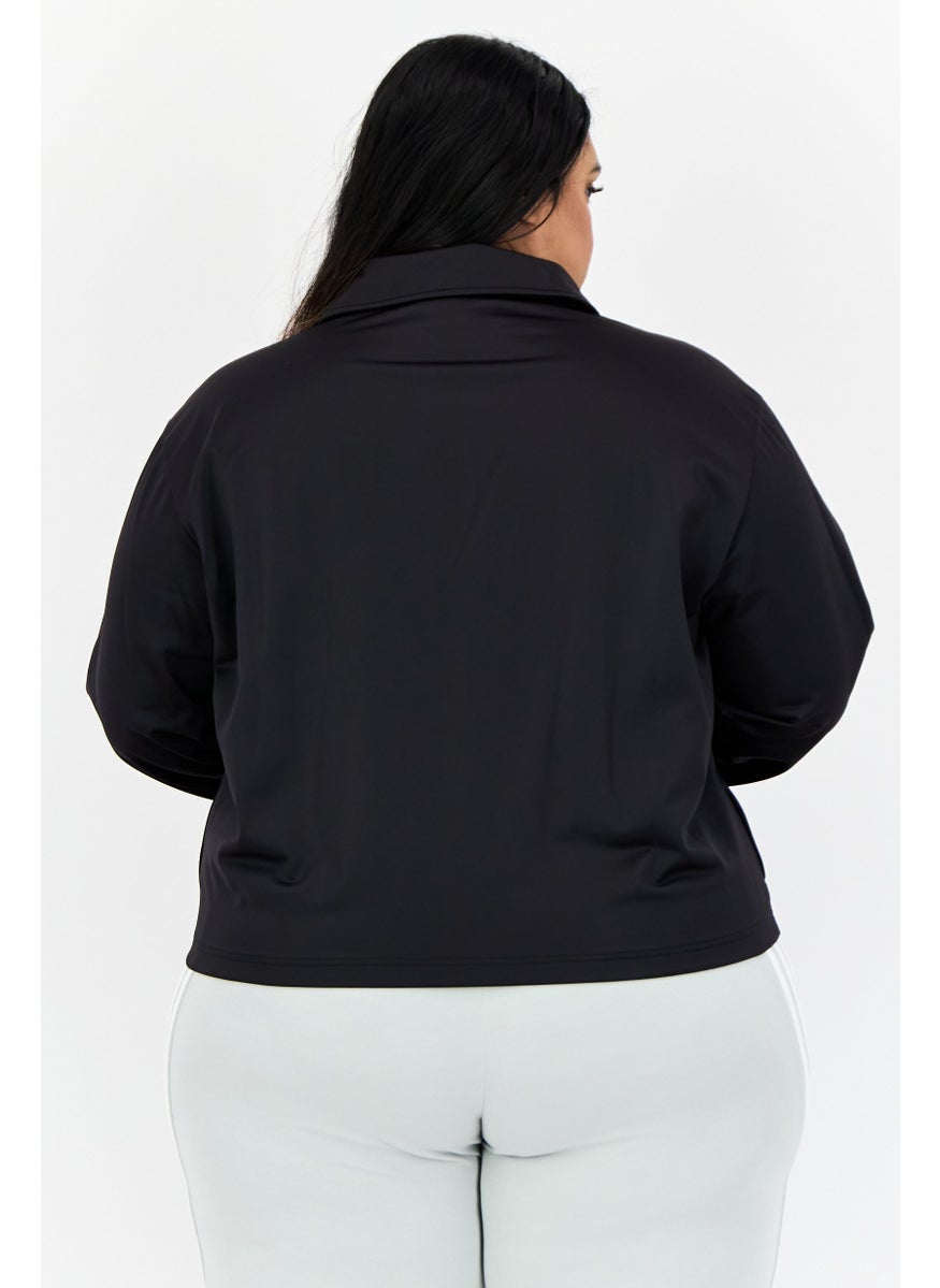 adidas Originals Women Sportswear Fit Long Sleeves Running Track Jacket, Black  - Image 3