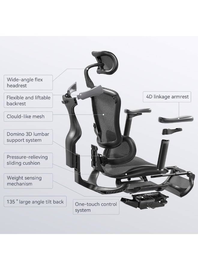 SIHOO Doro C100 Ergonomic Office Chair, Dynamic Lumbar Support for Home Office Chair, Adjustable Backrest Desk Chair, Swivel Big and Tall Computer Chair（Black） - Image 4