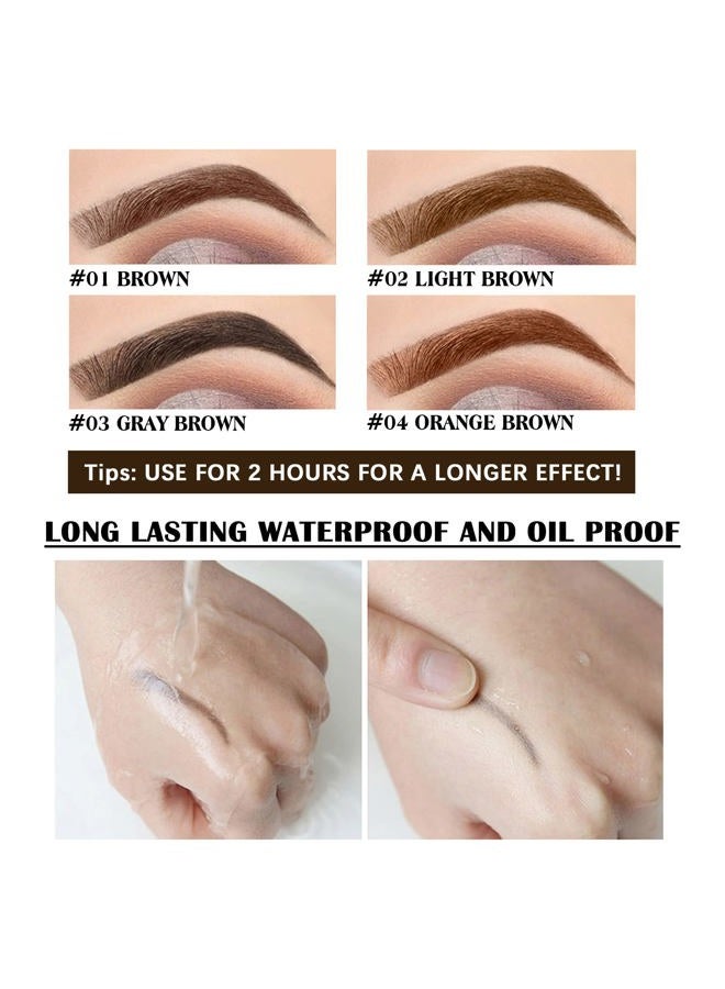 LSxia 2 Pcs Peel Off Tattoo Eyebrow Gel, Natural Elegant Eye-brow Gel Long-Lasting Waterproof Brow Tattoo Makeup (Brown) - Image 3