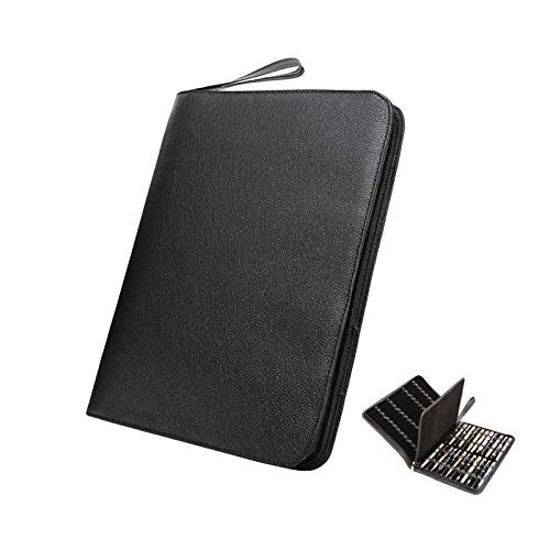 Topoomart 48 PU Leather Fountain Pen Case Large Capacity Black Roller Ball Pen Holder Bag Pouch - Image 1