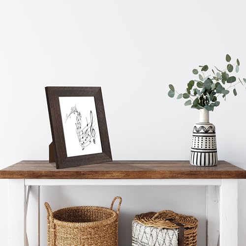 CORE ART 8x10 Picture Frame, Handmade Wood Rustic Brown Photo Frame Set of 2, High Definition Semi-tempered Glass Wall or Tabletop Display - Image 5