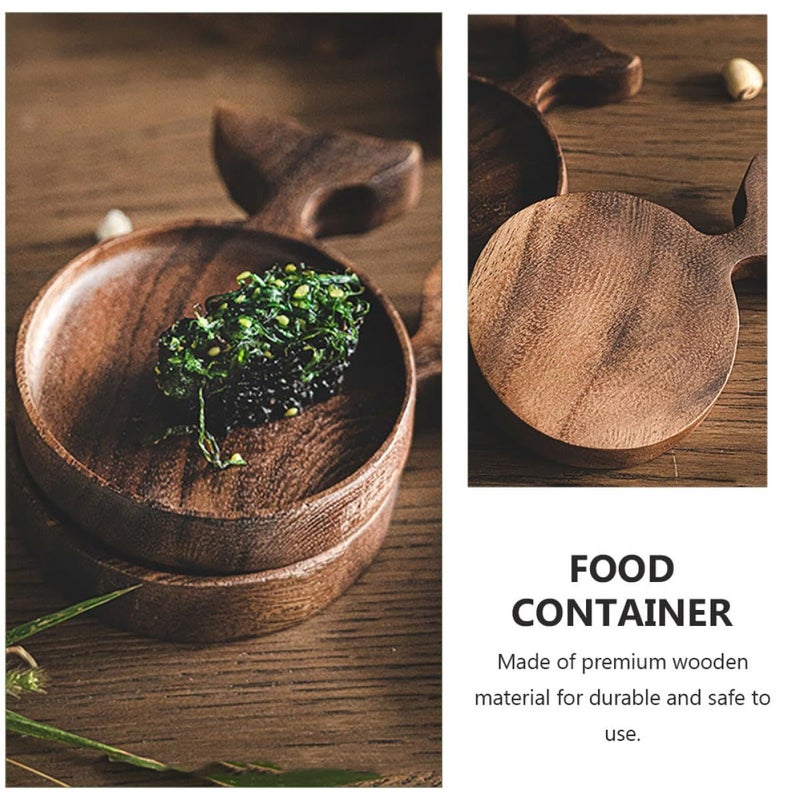 Acacia Wood Fish Shaped Sauce Dish Japanese Style Dipping Plate for Kimchi Snacks - Image 4